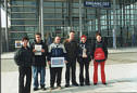 Unsere Delegation vor der neuen Messe in Leipzig