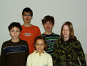 Unsere siegreichen Teilnehmer der Kreis-Mathematikolympiade: Christian Langner, Steven Kstner, Maria Just, Konstantin Leistner, Johanna Hlig (von links nach rechts)