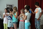 Die Flötengruppe der Klassenstufen 5 eröffnet die Veranstaltung